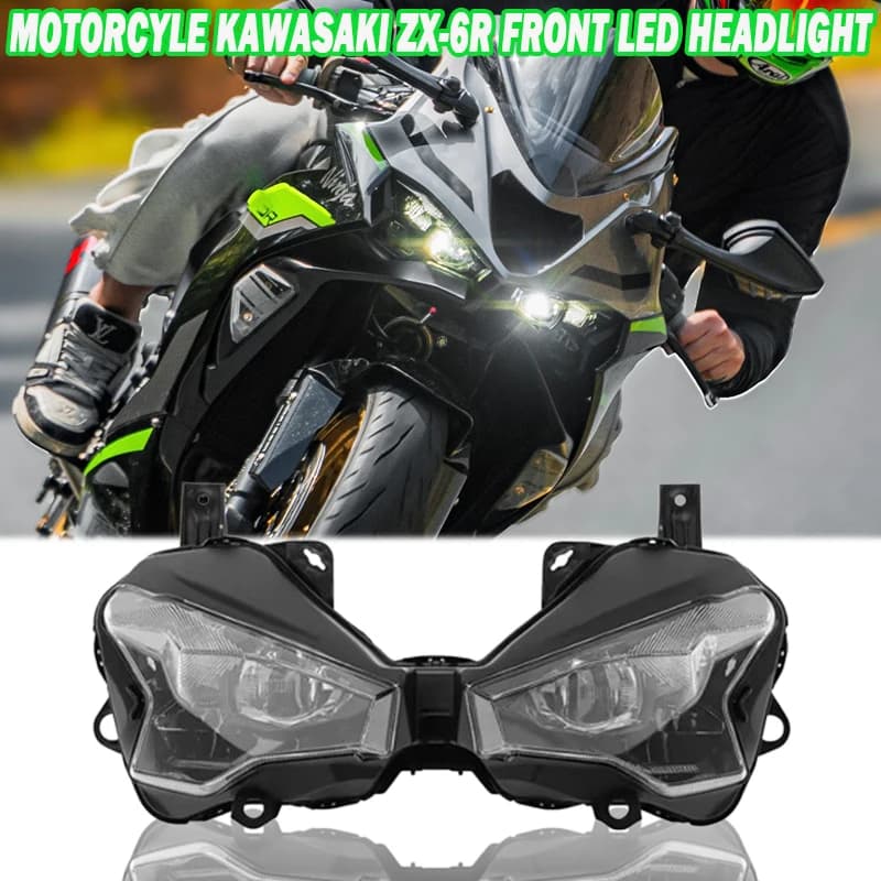 Nuovo Faro Anteriore a LED in ABS per Moto, Gruppo Ottico per Kawasaki Ninja 500 Ninja636 Ninja500 Se ZX6R ZX-6R ZX 6R 2024-2025