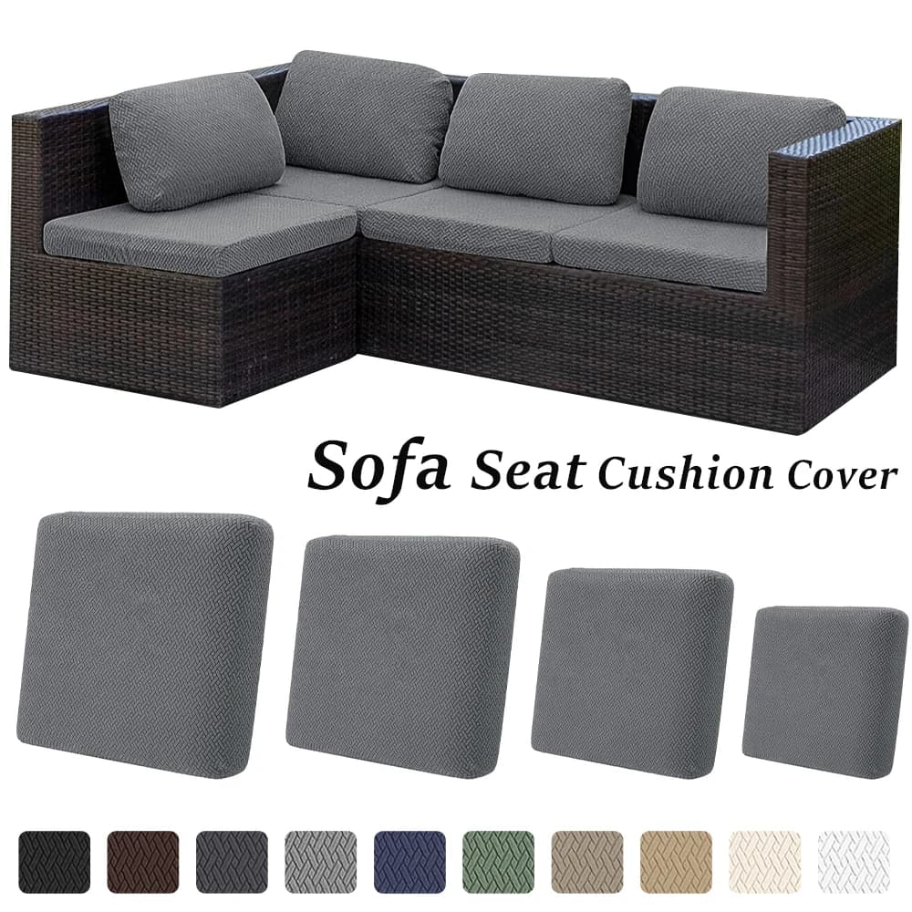 Jacquard patio cover Anti-slip elastic cover Solid color Outdoor garden sofa cover