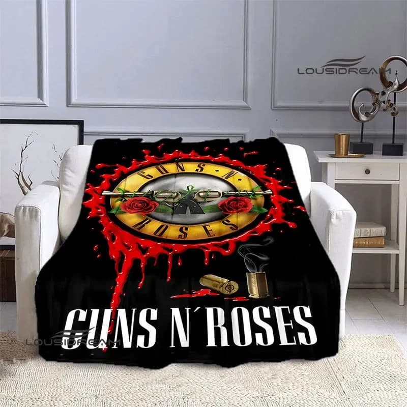 Pistole ndroses band retro printed coperta flanella Soft Comfort coperta coperta da viaggio per la casa coperta calda per bambini regalo di compleanno