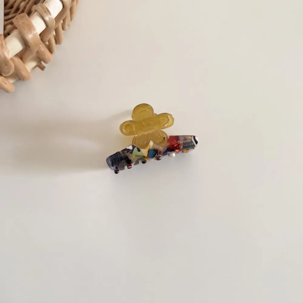 Cute Large Flower Flower Hair Claw Colorful Sweet Floral Half Up Hair Clip Crab Clip