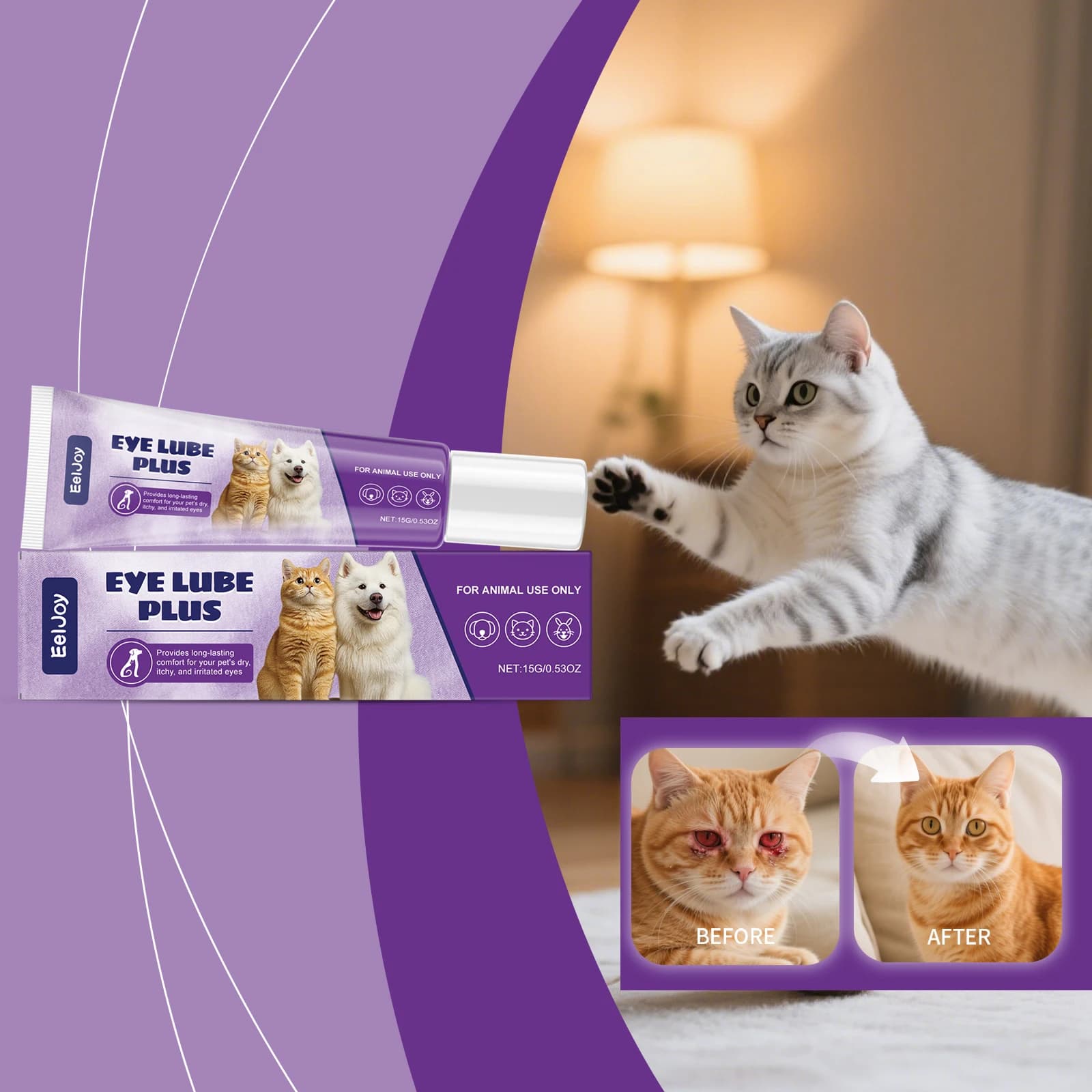 Pet Eye Cleansing Cream Fast Absorb Mild Long Lasting Nourishing Brighten Eyes Relieve Dry Discomfort For All Pets Eye Lubricant
