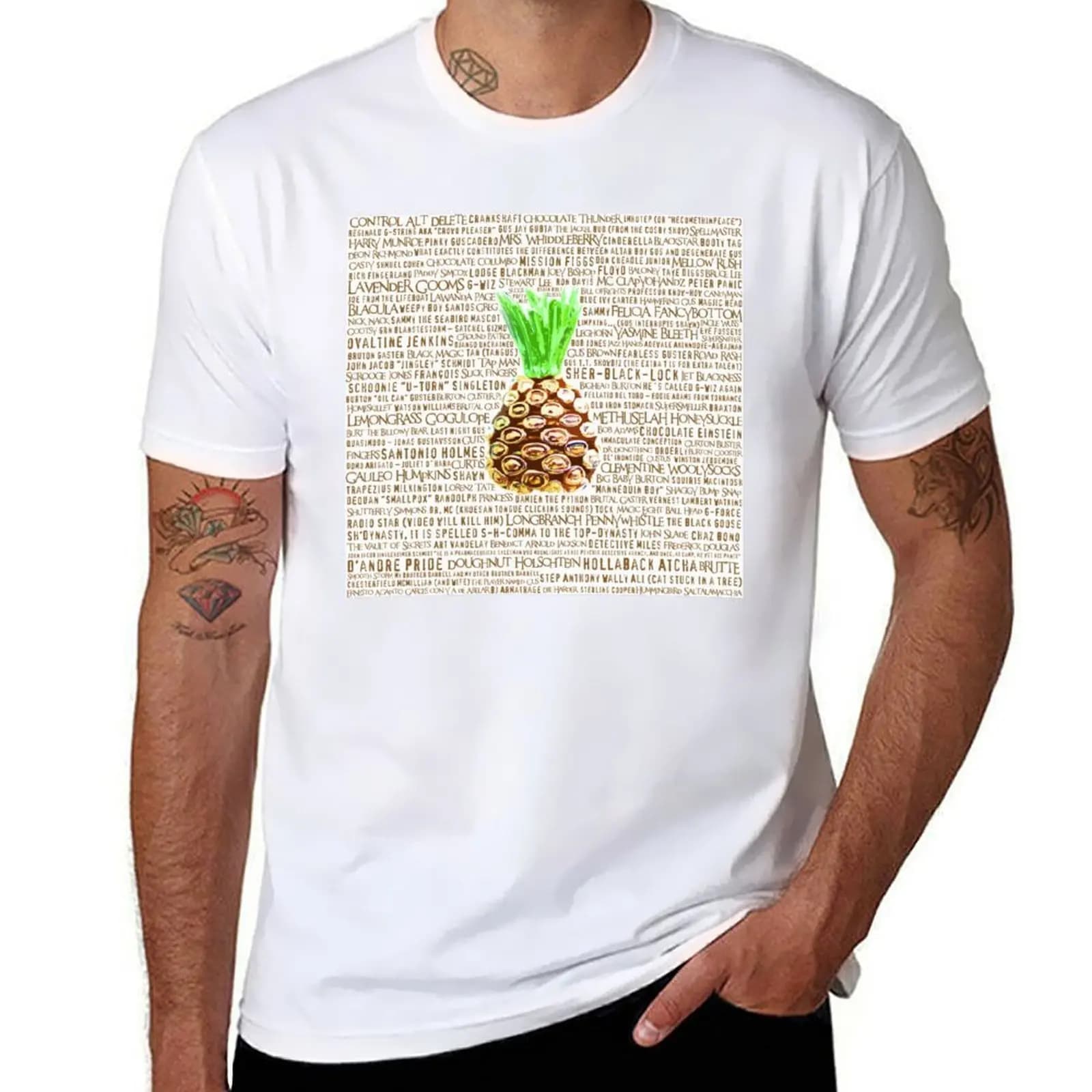 Psych Burton Guster Nicknames - Spettacolo televisivo Ananas Room Decorativo TV Cultura pop Umorismo T-shirt marrone neon lime