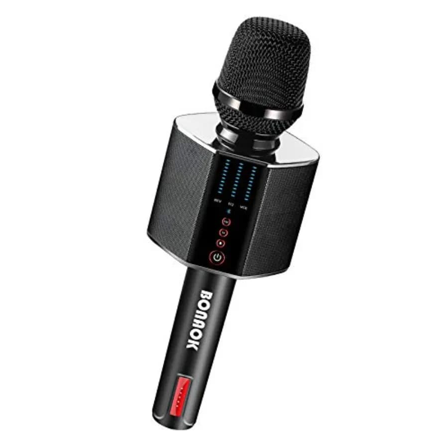 Karaoke Microphone, Portable Wireless Bluetooth Karaoke Mic for Adultsand Car Home Outdoor Party, Karaoke Machine for PC/All Sm
