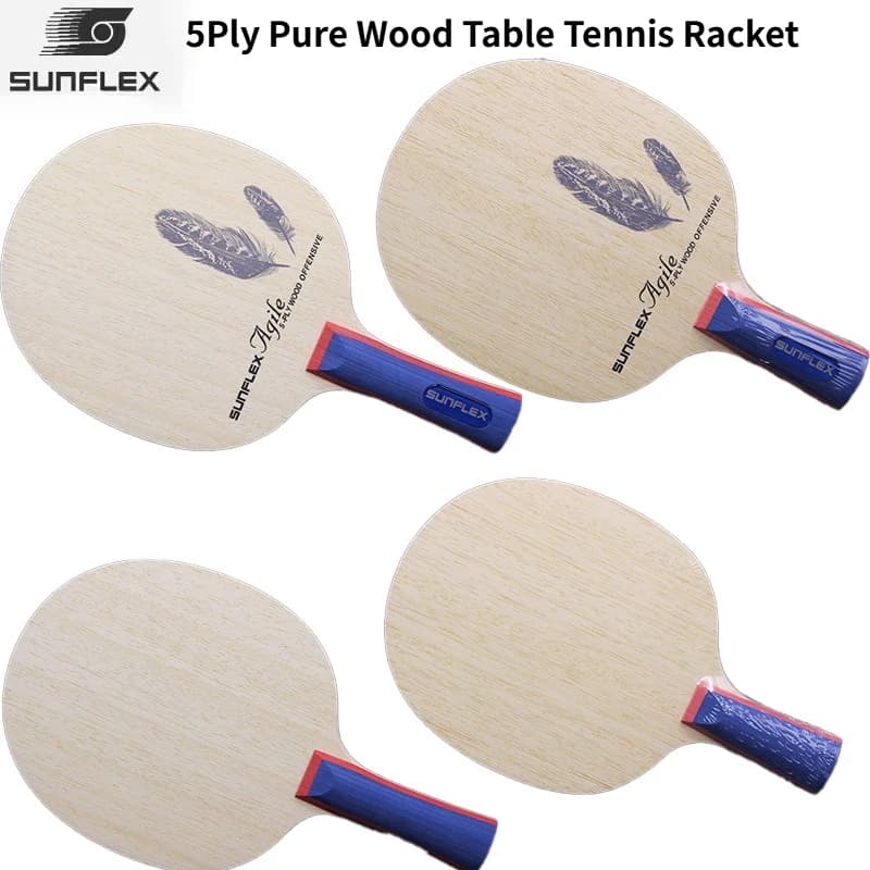 SUNFLEX Ping Pong Rack 5 Pure Wood Sheets, Ultra-Legger Offensive for Loop, Easy Control and Fast Movement