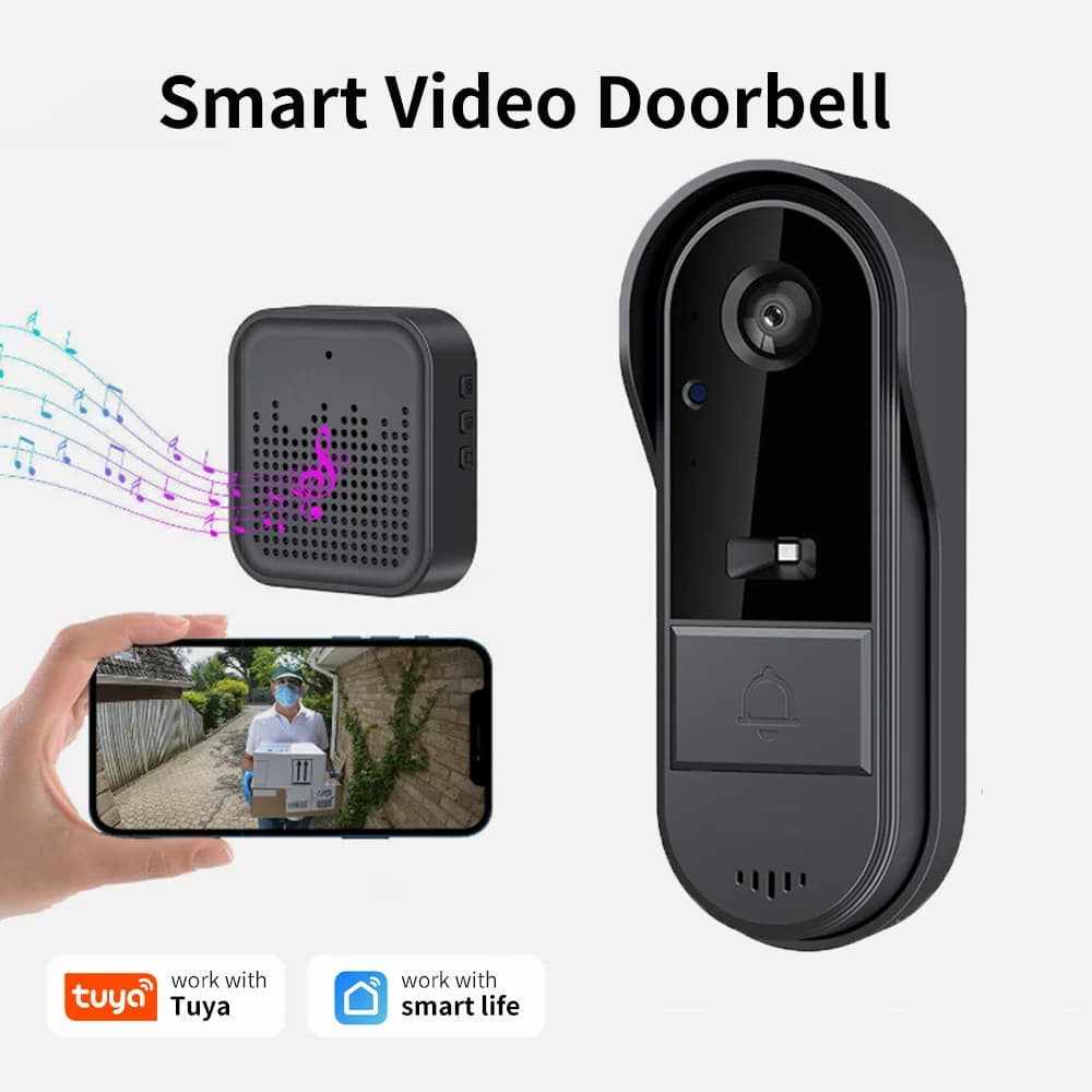 Tuya Smart Campanello WiFi Sistema Smart Home Campanello esterno wireless Citofono Smart Life Protezione video di sicurezza