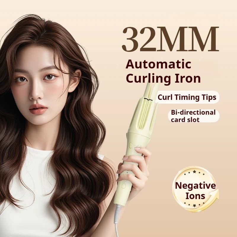 Automatic Hair Curler 32mmTen Million Negative Ions Ceramic Coating Anti Scald Auto Shut Off Min Huang curling iron