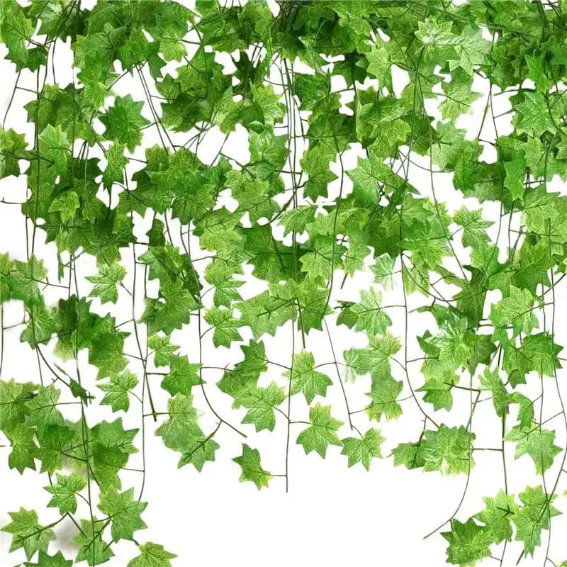 AT05-48 Pcs 7.5Ft Artificial Maple Leaves Hanging Vines, Fake Ivy Garland Hanging Plants For Garden Wedding Party Decorations