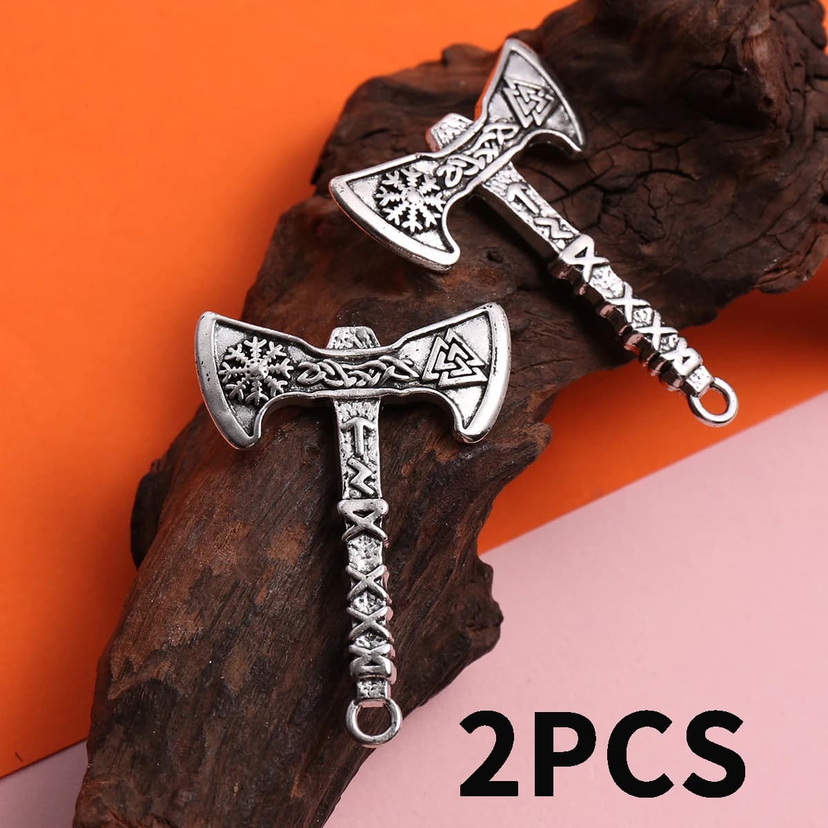 2-Piece Set of Double-Sided Axes with Handmade Small Accessories, Featuring Snowflake Winding Patterns, Suitable for DIY Bracelets, Necklaces, and Earrings, as Well as Handmade Beaded Decoration Accessories