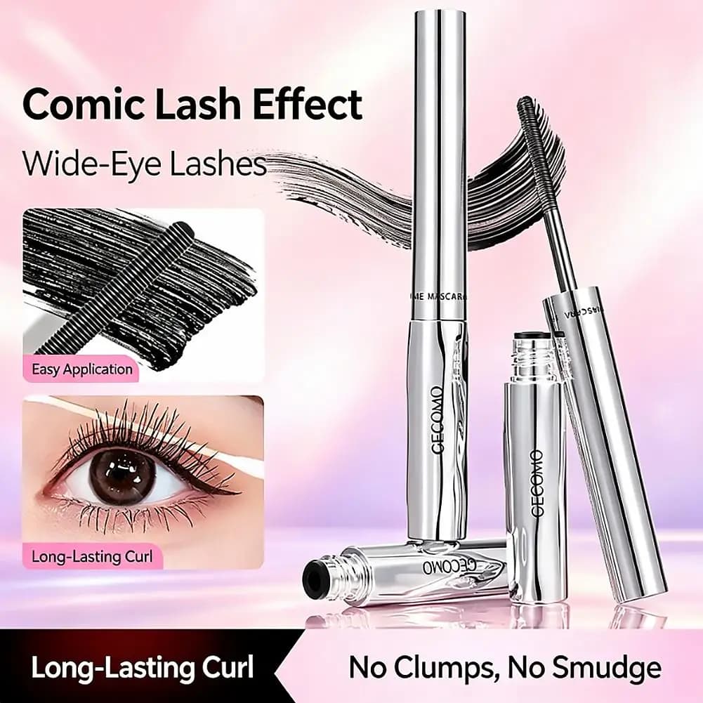 1Pcs Long Lasting Mascara Black Silk Fiber Long Curling Non-Clumping Eyelash Extensions Spiral Makeup For Eyes
