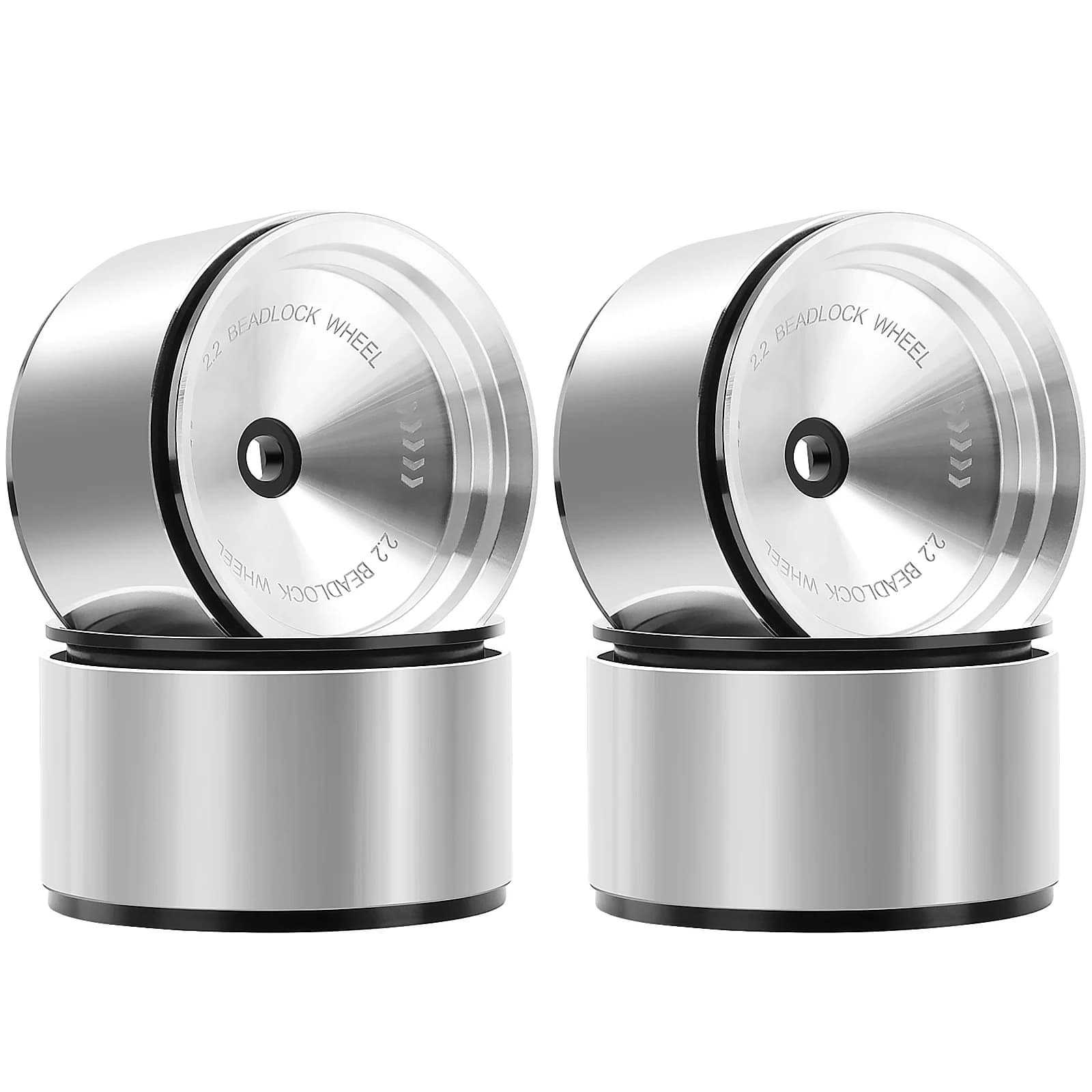 Cerchioni Beadlock DashRC da 2,2'', mozzo ruota pesante in alluminio offset da 9 mm per aggiornamenti cingolati TRX4 SCX10 VS4-10 Gen8 1/10 RC, 4 pezzi