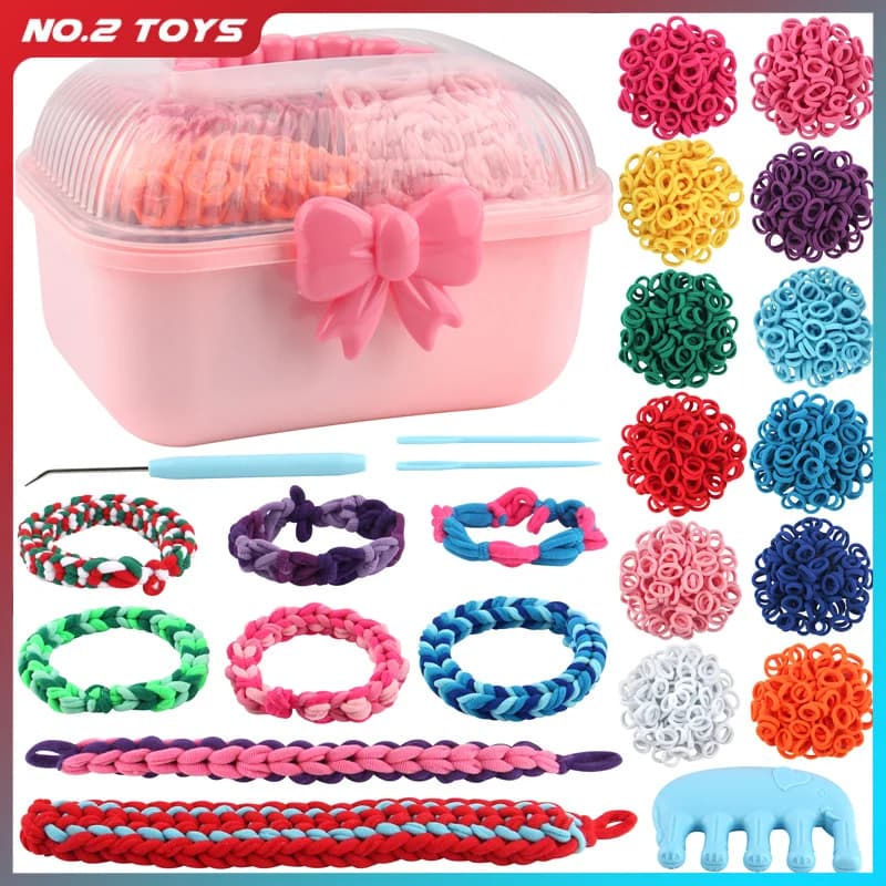 DIY Weaving Loom Kit Kids Elastic Rope Bracelets Making Toy for Adults Girls Christmas Gifts Handcrafted Jewelry Bracelet Bangle