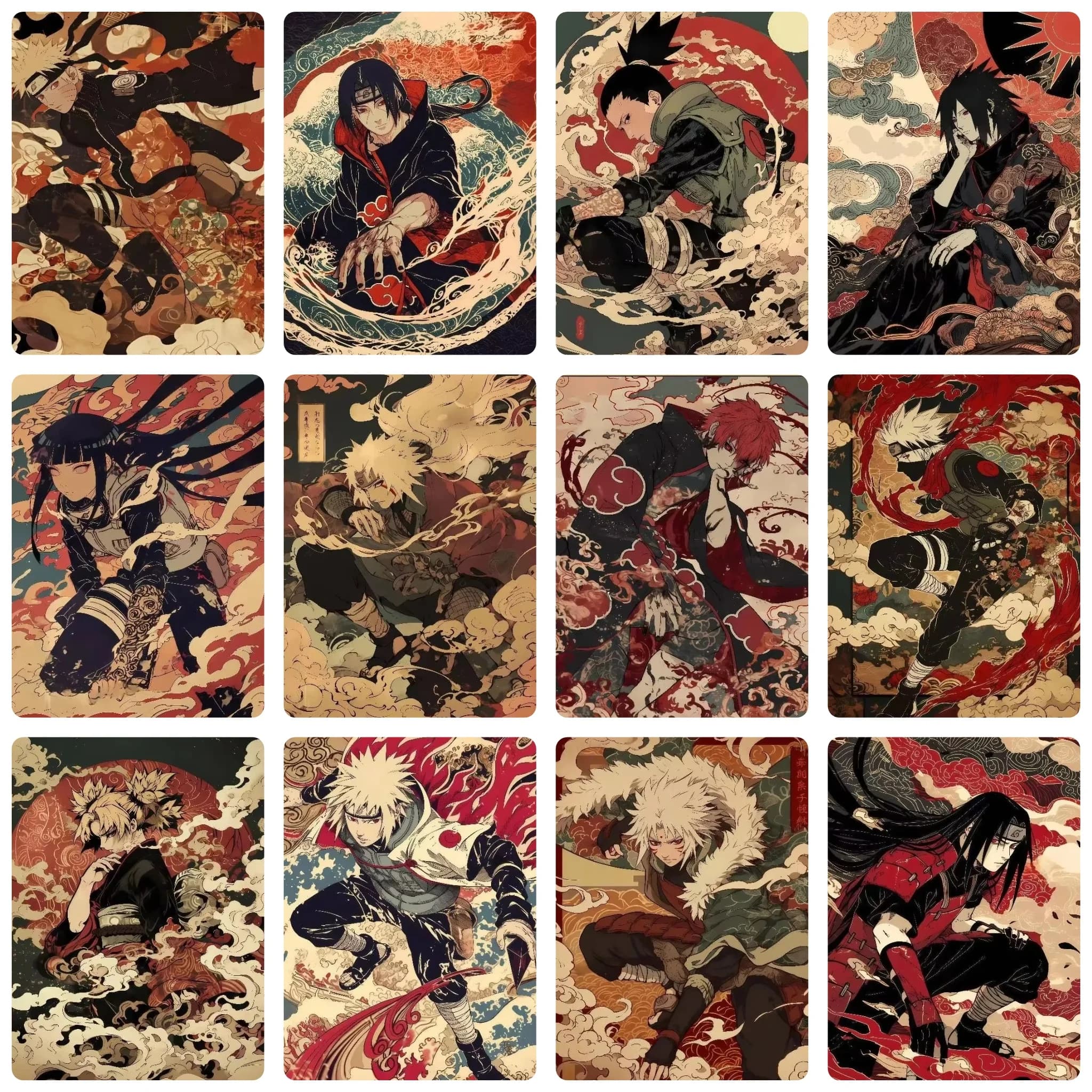 DIY 5D Diamond Painting, Naruto Anime Ukiyo-e Collage Art, Hobby Craft for Home Wall Decor, Ideal Gift for Art Lovers
