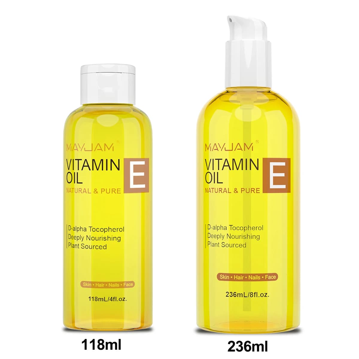 MAYJAM 118ml 236ml Olio Essenziale Puro Naturale Olio di Vitamina E Pelle Viso Corpo Massaggio Spa Idratazione Profonda Illuminare