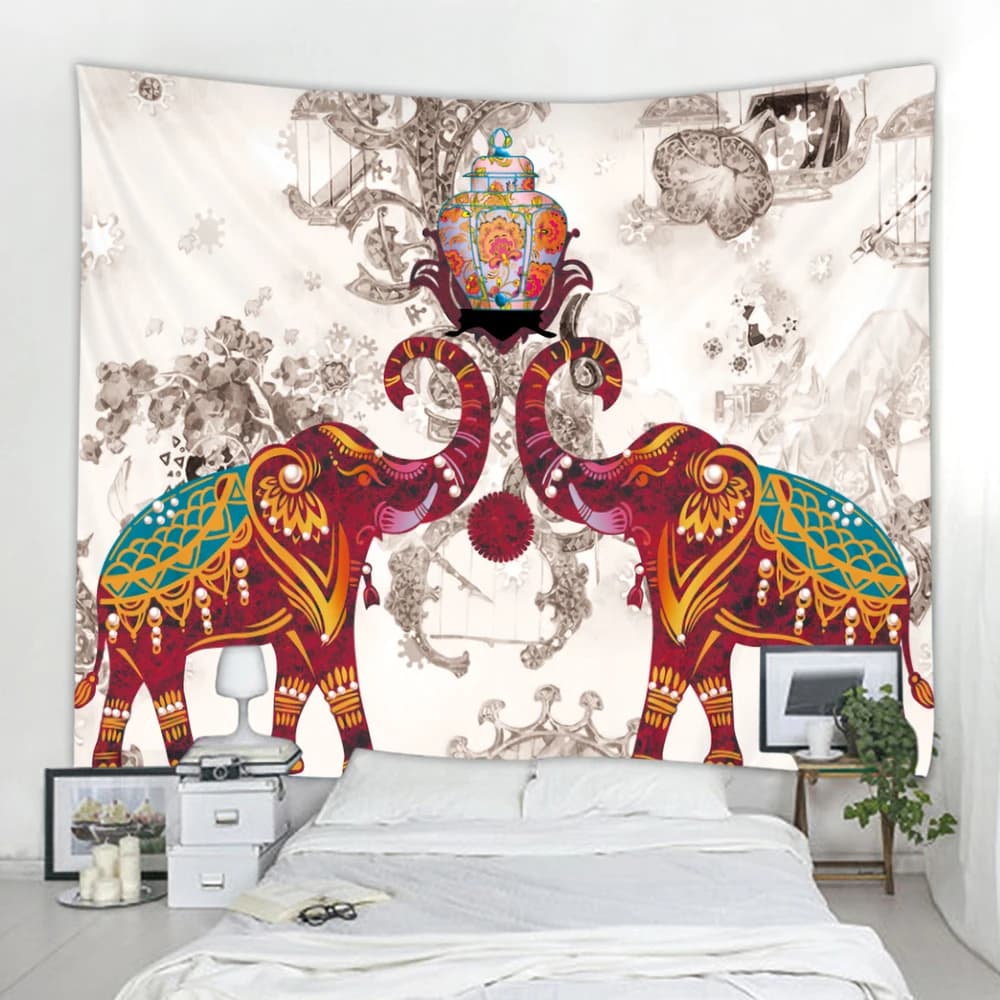 Elephant tarot scene psychedelic decorations for the tapered house Hippie Mandala hanging wall Boho Yoga Mat Room Wall Decor