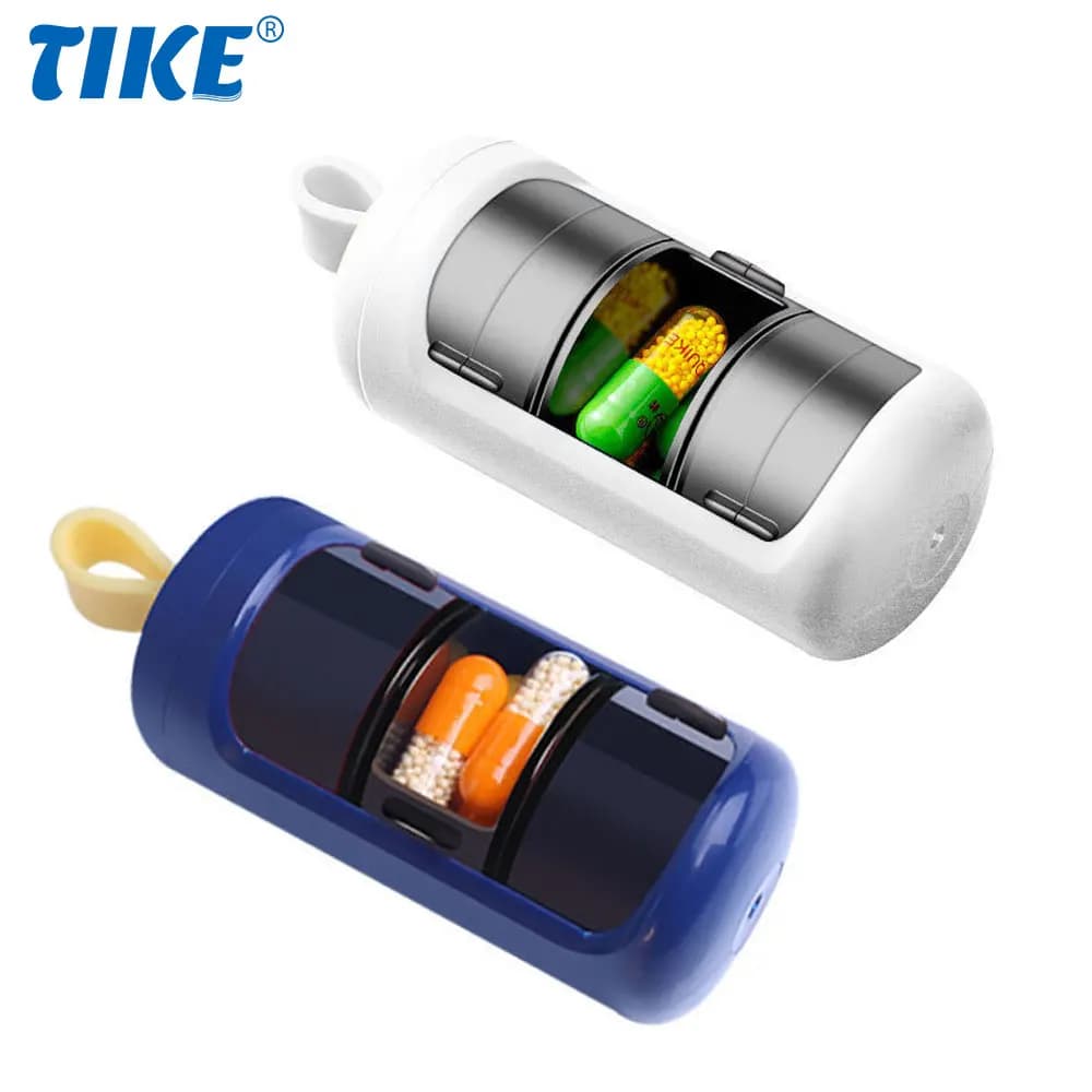 Portable travel pills with 3 compartments, moisture-proof pills, for tablets, vitamins, cod liver, oil and drugs
