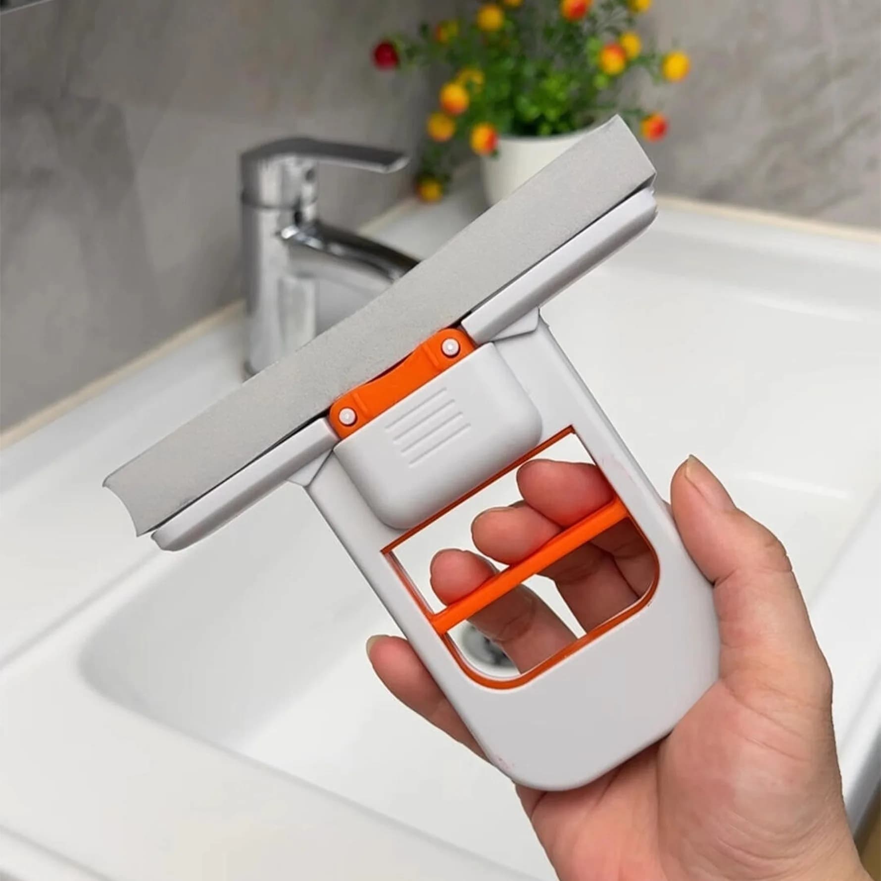 Mini Mop per Pulizia Scrivania, Tergicristallo per Bagno e Vetri, Spugna per Tavoli, Strumento di Pulizia Portatile