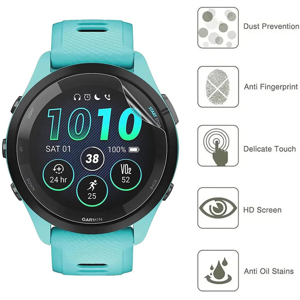Pellicola idrogel TPU da 3 pezzi per Garmin Forerunner 965 265 265S protezione schermo HD trasparente antigraffio (senza orologio)
