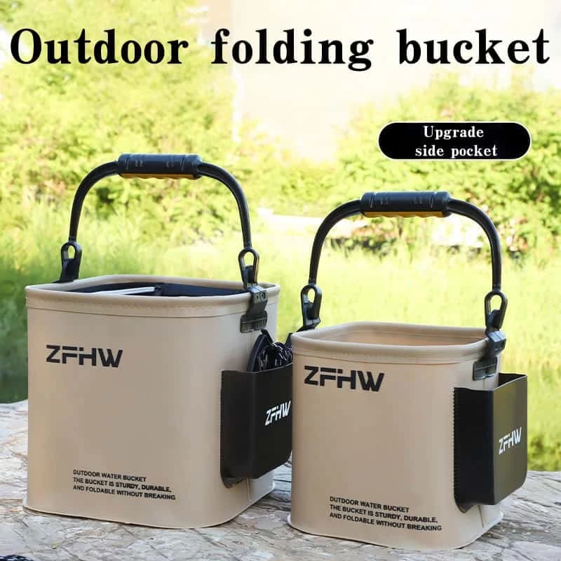 Secchio per irrigazione da esterno, secchio pieghevole multifunzionale per pesci, secchio per la pesca con esche, secchio portatile e resistente all'usura.