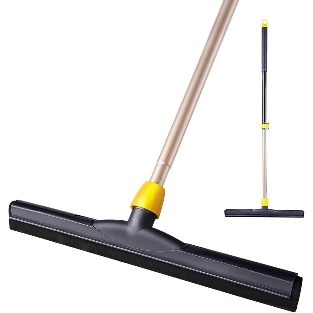 Tergipavimento Professionale Rinforzato con Asta Telescopica Regolabile e Lama in Schiuma EVA per Garage, Doccia, Bagno, Piastrelle, Marmo, Vetro