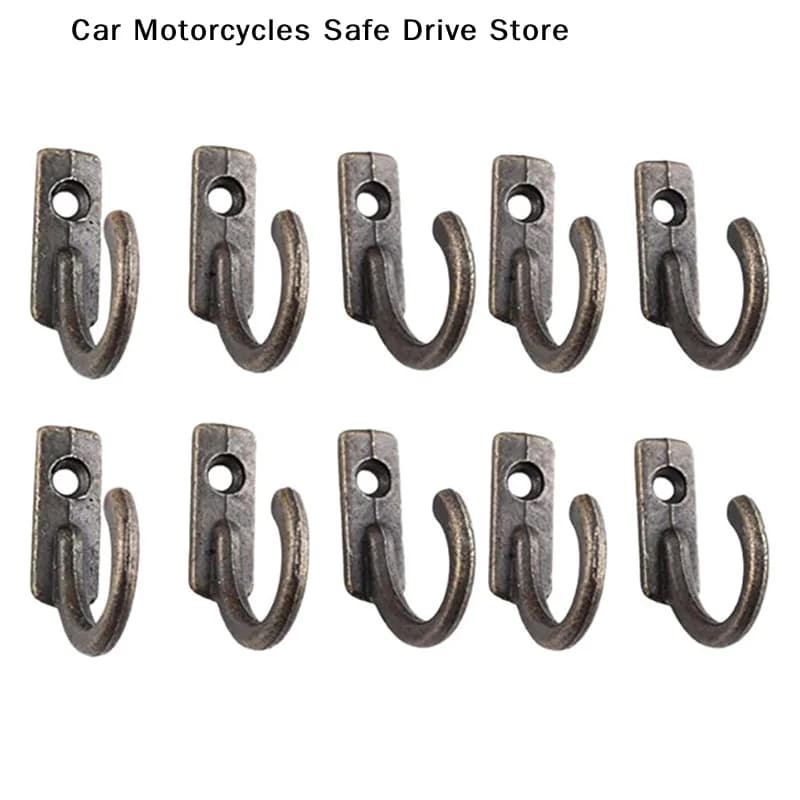 10 hooks Towel Coat Wall Hook Glue Hook Power Self Adhesive Hanger Hooks Clothes Hats Key Wall Hanging Strong Hook For Bathroom