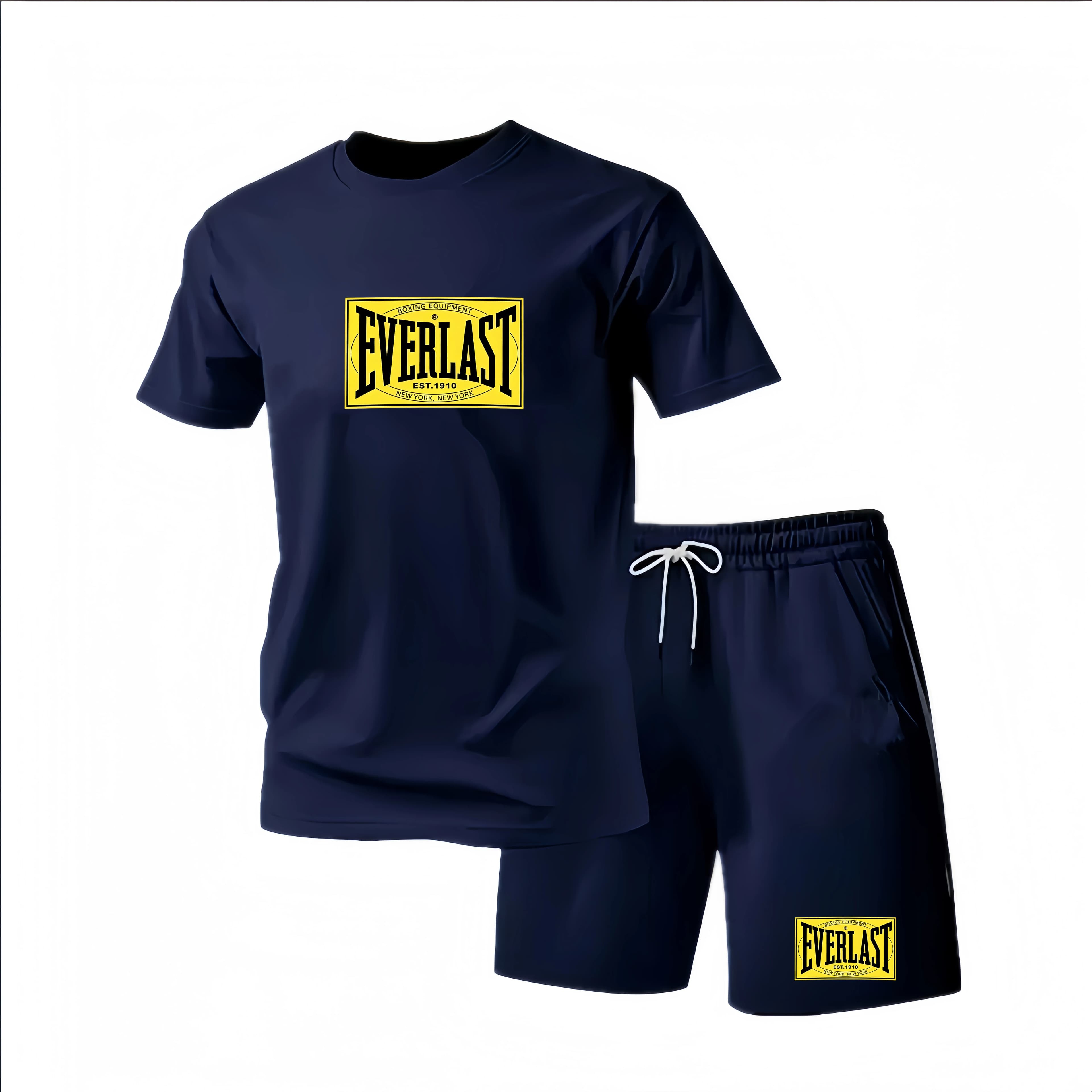 2026 Summer Fashion Trend Leisure Sports Set Mesh High Street Men's Set T-shirt