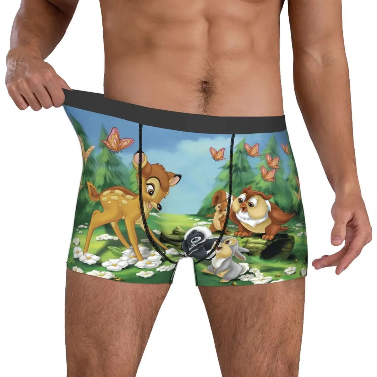 Intimo personalizzato da uomo Cool B-Bambies, boxer elasticizzati Bambi Thumper Wendy Flower, pantaloncini, slip, mutande