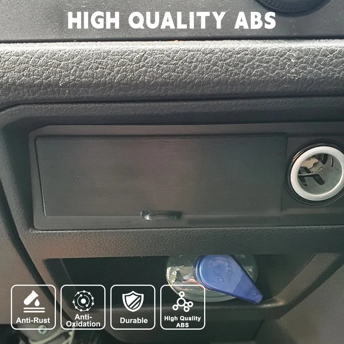 Cassetto centrale per cruscotto per auto Cassetto Cubby in plastica nera Scatola portaoggetti durevole per cruscotto per accessori per cassetti per auto VW Transporter T6