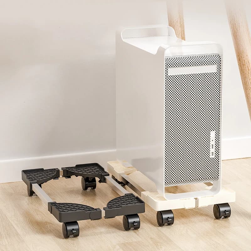 Computer tower support, adjustable mobile CPU support, CPU support PC tower support with swivel wheels, floor support for PC