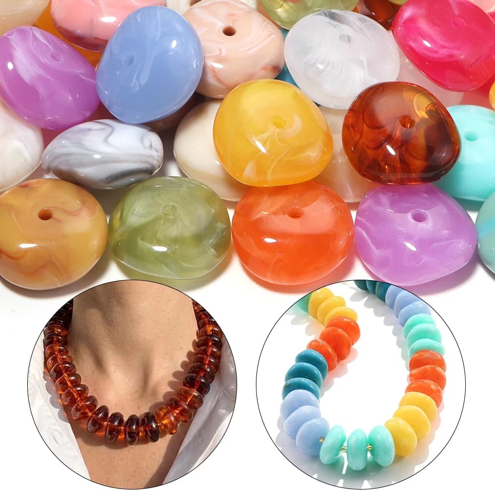 10pcs Dual Color Irregular Acrylic Spacer Beads Loose Beads For Jewelry Making DIY Crafts Keychain Bracelet Necklace Accessories