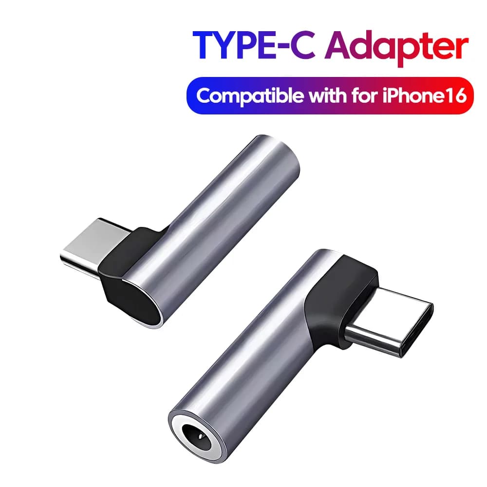 Adattatore audio jack da tipo C a 3,5 mm da 2 pezzi Adattatore per cuffie Supporta chiamate vocali Adattatore USB C per Iphone 17 16 15 Samsung Huawei