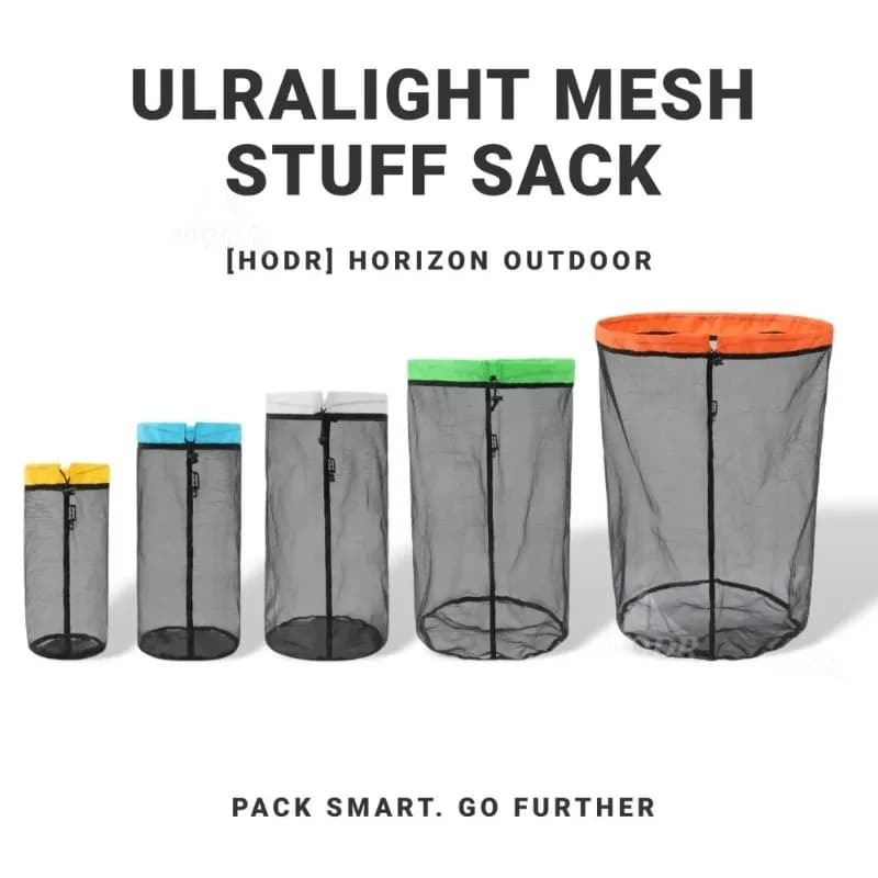 Mesh Bags Lightweight Mesh Stuff Sack Drawstring Storage Bags Compression Pouches for Camping, Hiking, Laundry & Grocery