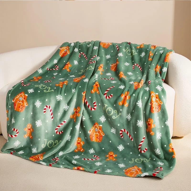 Morbida coperta natalizia Coperta decorativa per soggiorno Piccola coperta stampata Copertura calda per l'inverno 130x170 cm