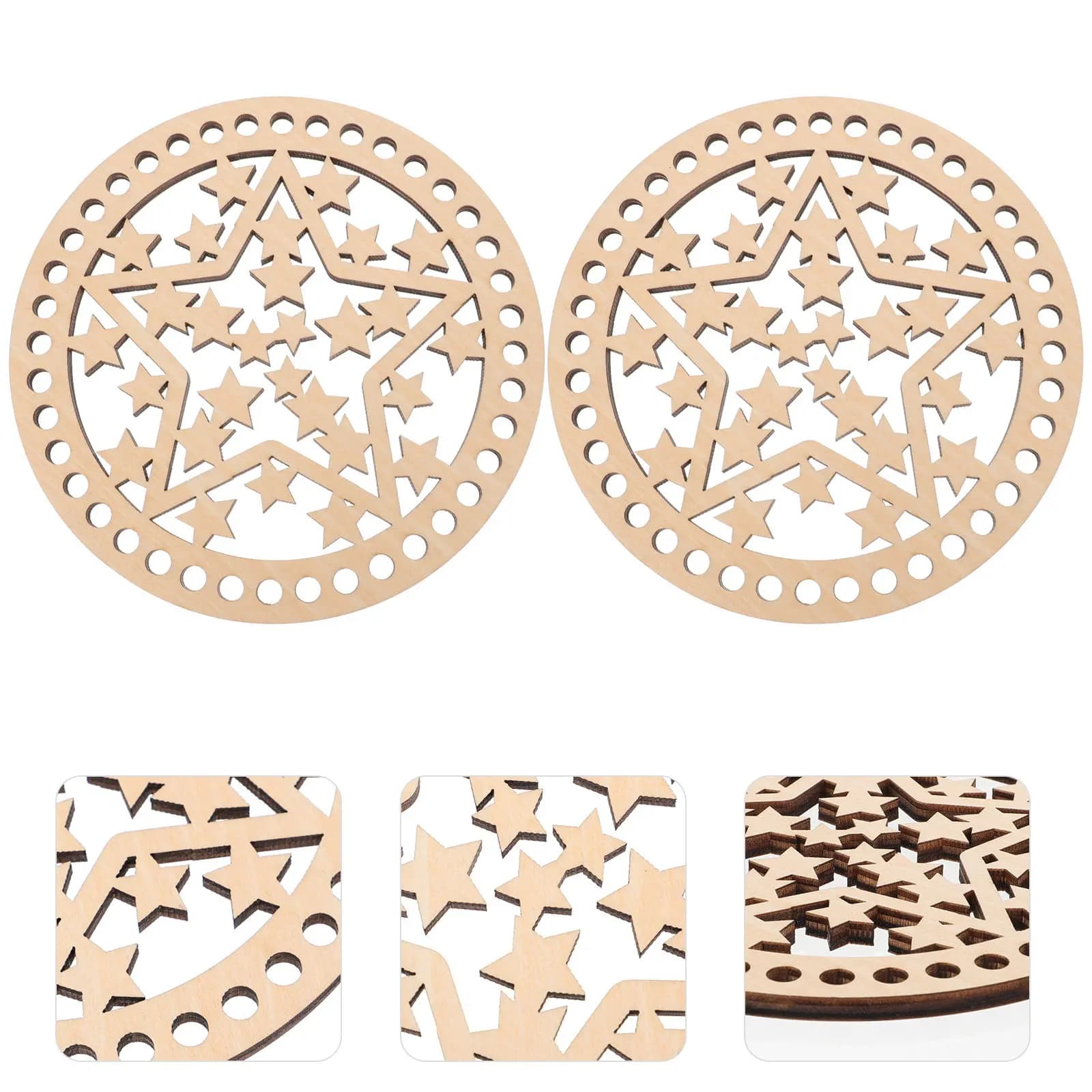 2Pcs Wooden Bag Bottoms Hollow Pattern DIY Bag Bases Crochet Base Purse Bottom Handbag Shaper Supplies Handbag Shaper