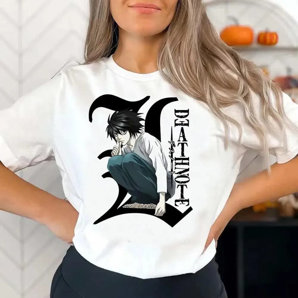 Death Note tshirt teen Psychedelic 2000s Gothic harajuku kawaii Pop Culture harajuku Digital Vintage Pop Culture streetwear