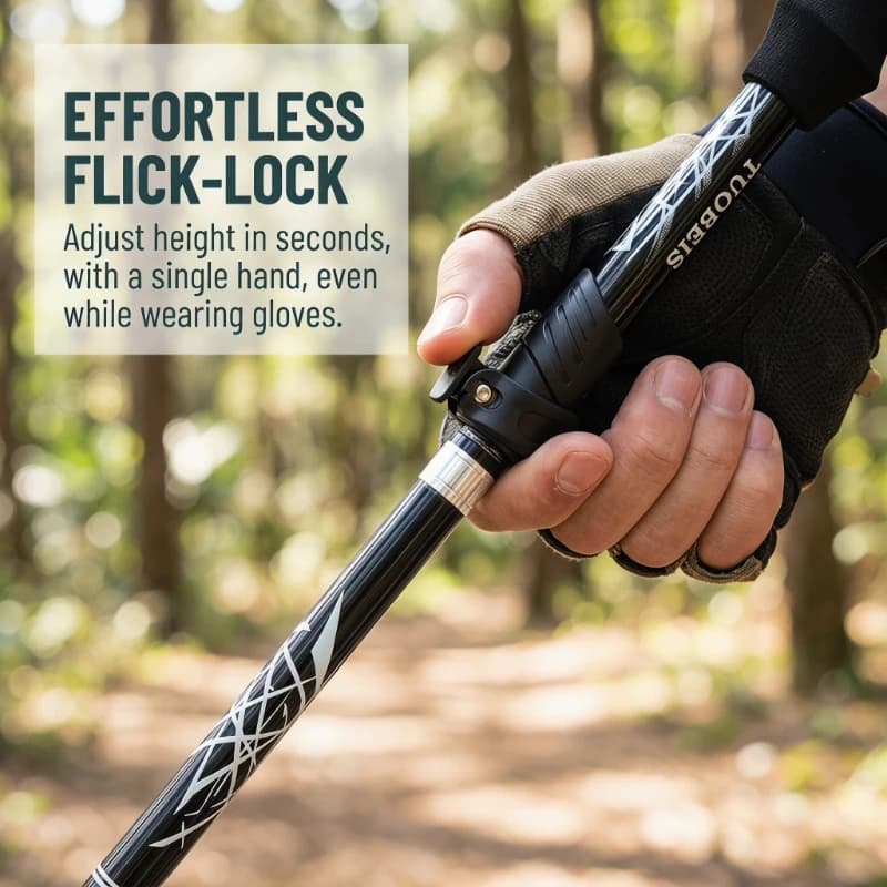 130cm Anti Shock Trekking Pole Ultralight Folding Aluminum Alloy Alpenstock for Hiking Climbing Walking Stick