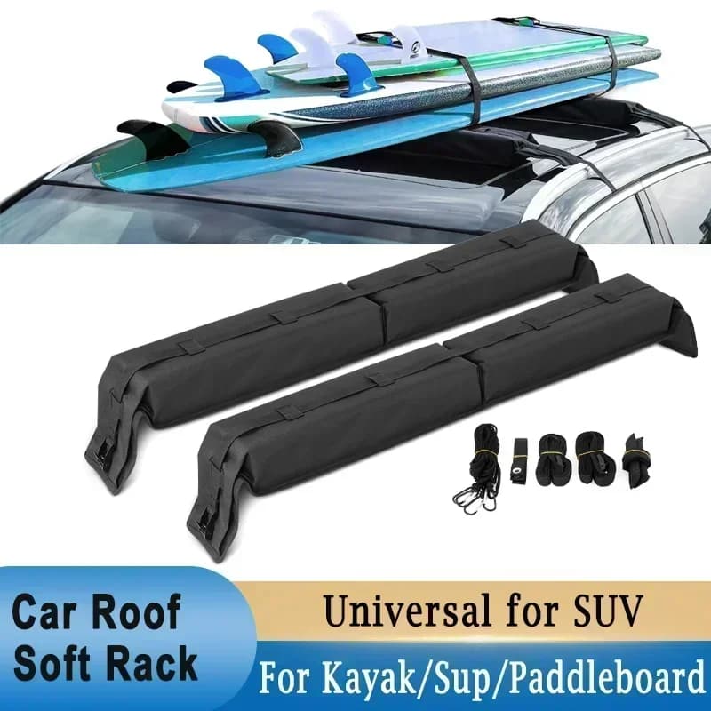 Rastrelliere universali per tavole da surf per auto, bagagli sul tetto dell'auto, cuscinetti morbidi per kayak, sup, paddleboard, canoa, snowboard, accessorio per windsurf