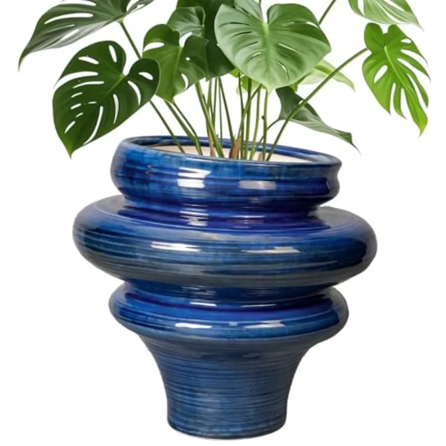 Vasi in Ceramica per Piante - Fioriera in Ceramica da 11 Pollici con Foro di Drenaggio, Vasi Unici per Interni ed Esterni, Grande Vaso Decorativo