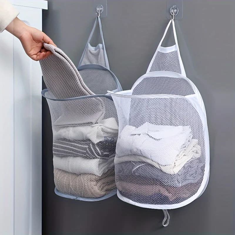 Foldable Laundry Basket - Wall-mounted clothing storage basket for bathrooms, bedrooms, living rooms, and dormitories.