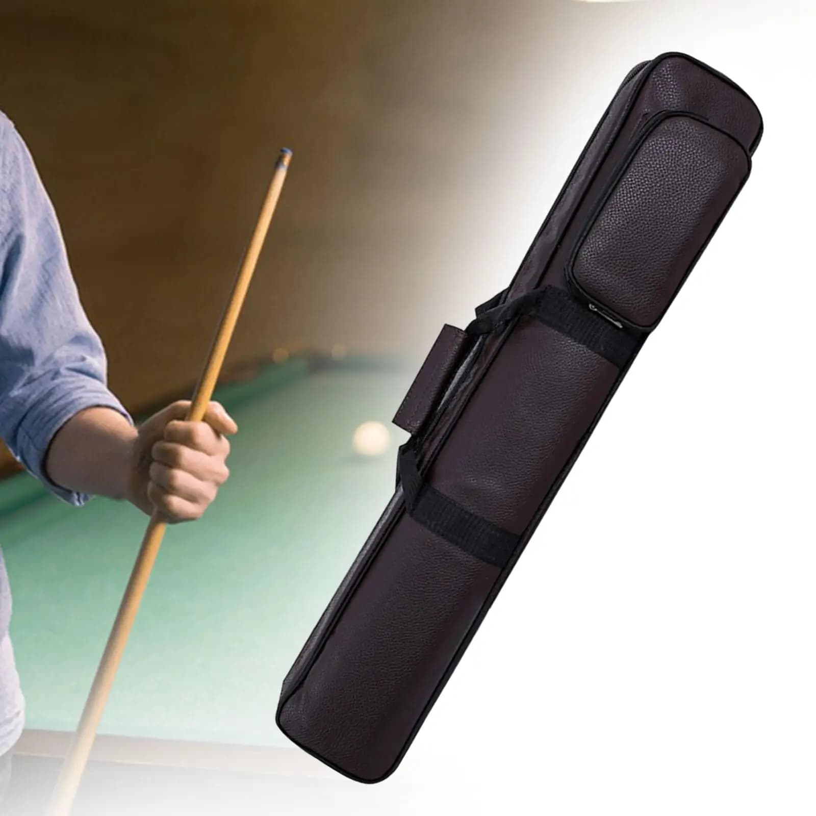Borsa da trasporto per stecche da biliardo 1/2 con giunto, leggera e portatile, con maniglia