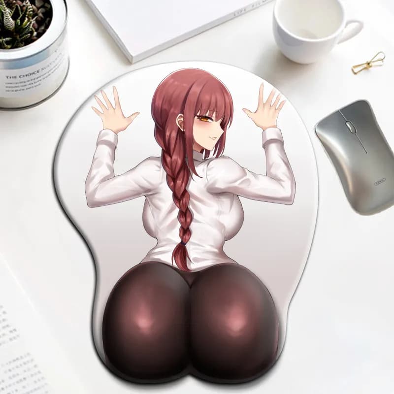 Makima per Chainsaw Man ass Tappetino per mouse da gioco 3D Tappetino per mouse in morbido silicone sexy anime