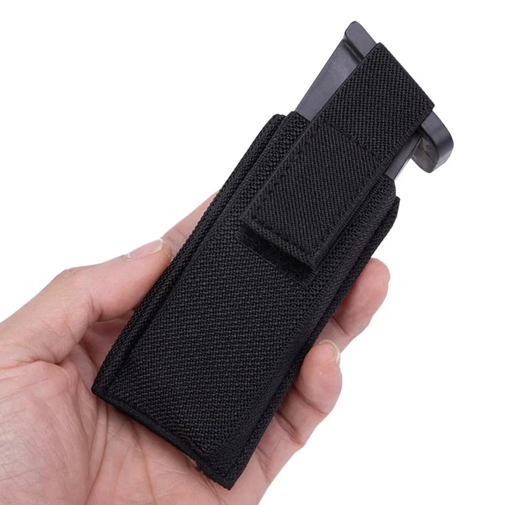 9mm case gun charger case for extra single gun magazine holder with safety hook and ring