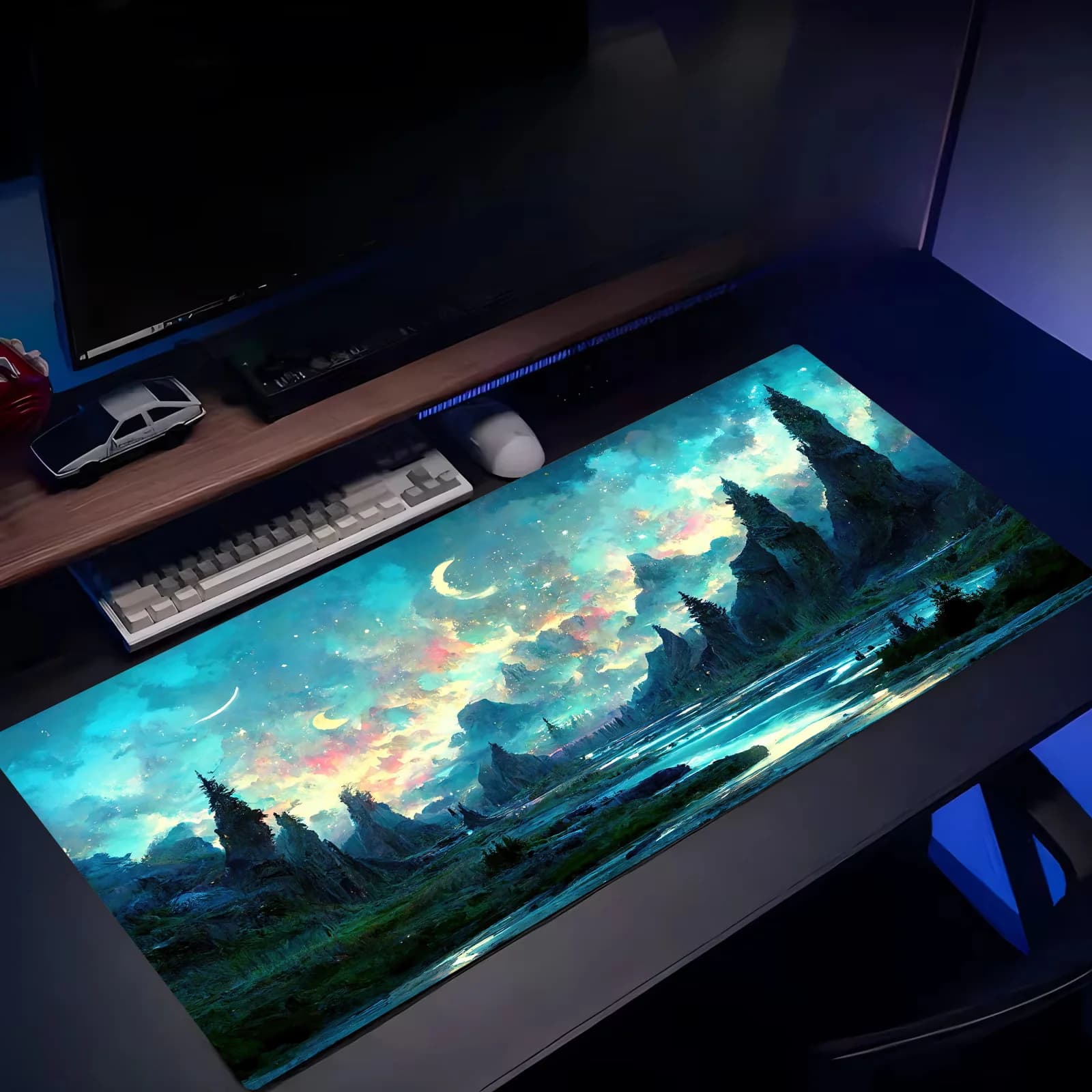 XXL Fantasy landscape carpet large mouse pad 900x400MM game table mat accessories suitable for players gaming office non-slip