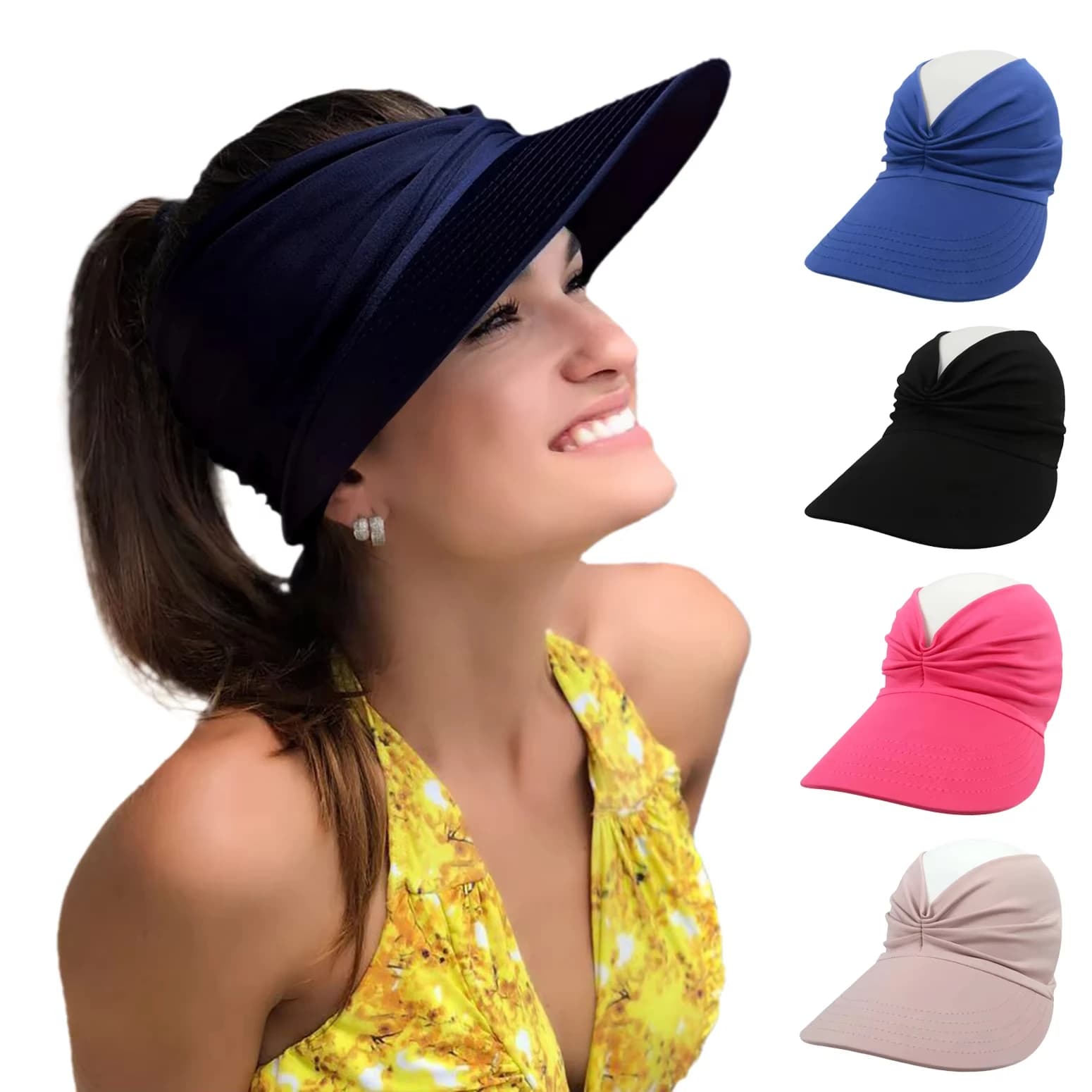 Women's Sun Hat Sun UV Protection Large Brim Face Blocking Cap Outdoor Fashion Beach Leopard Print Swimming Empty Top Sports Hat