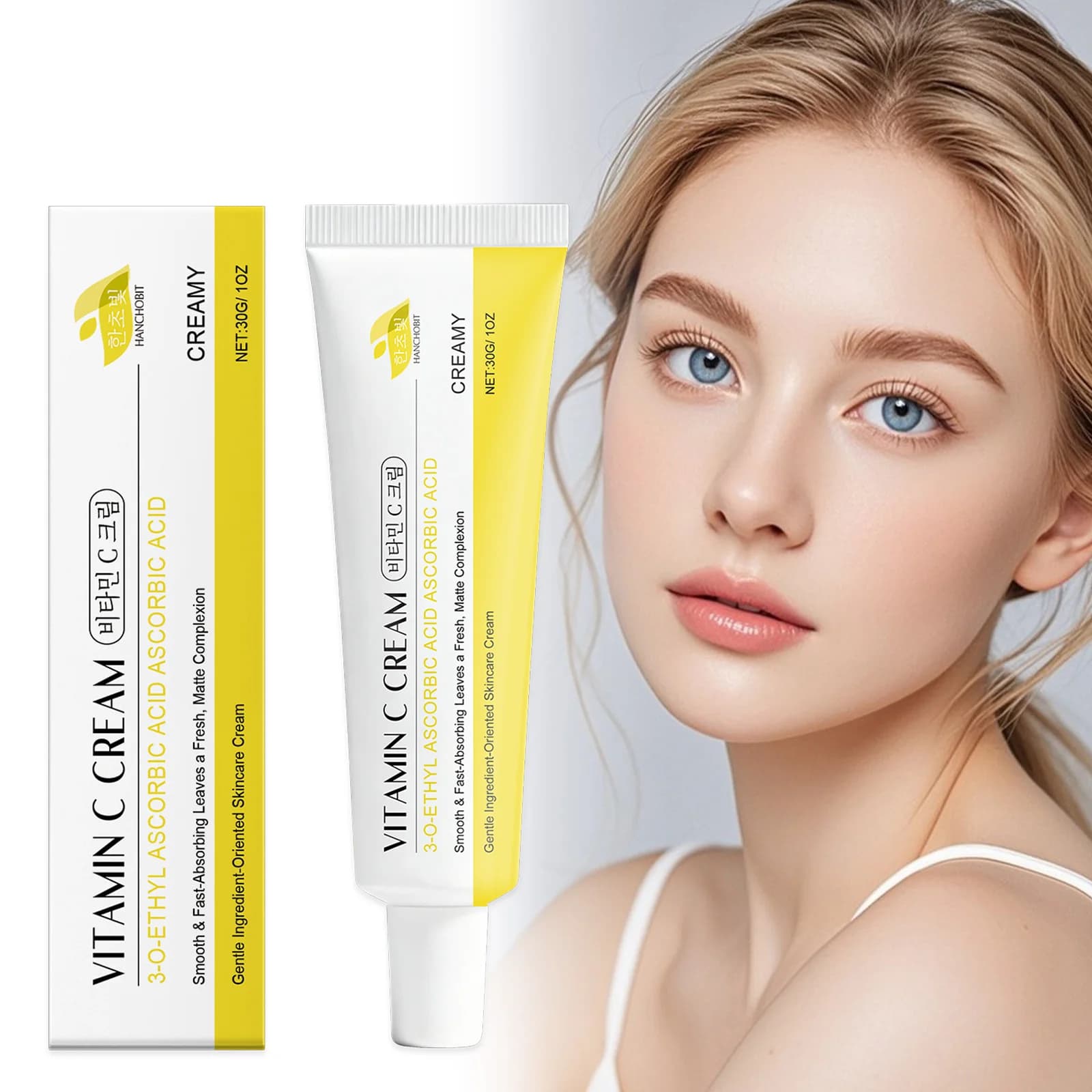 Crema viso nutriente alla vitamina C: idratante quotidiana delicata, ad assorbimento rapido, leggera e rassodante per la pelle
