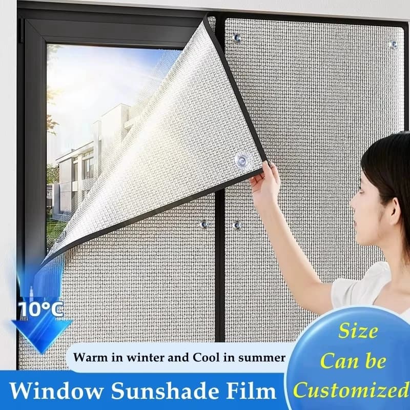 Pellicola per ombreggiatura in vetro per finestre, parasole, protezione per stanza, ufficio, stanza solare, pellicola isolante, parasole anti UV, foglio di alluminio