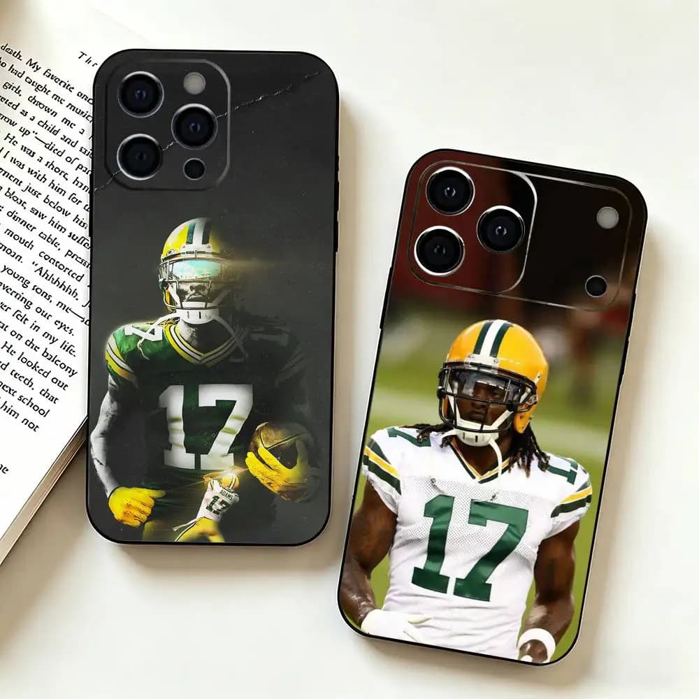Cover per telefono in silicone morbido D-Davante A-Adams Football Americano per iPhone 17 16 15 14 13 12 11 X XR Plus Pro Max Plus