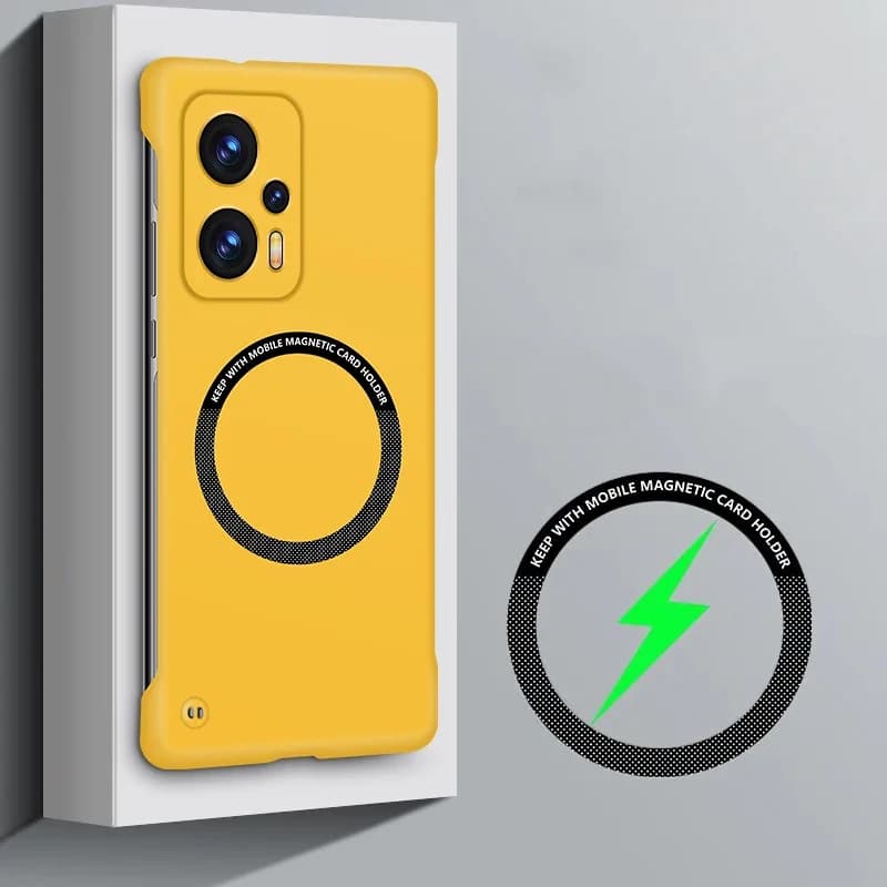 Custodia magnetica per auto sottile magnetica senza telaio per Redmi Note 12 Pro Plus Custodie con cover posteriore rigida con ricarica wireless 5G
