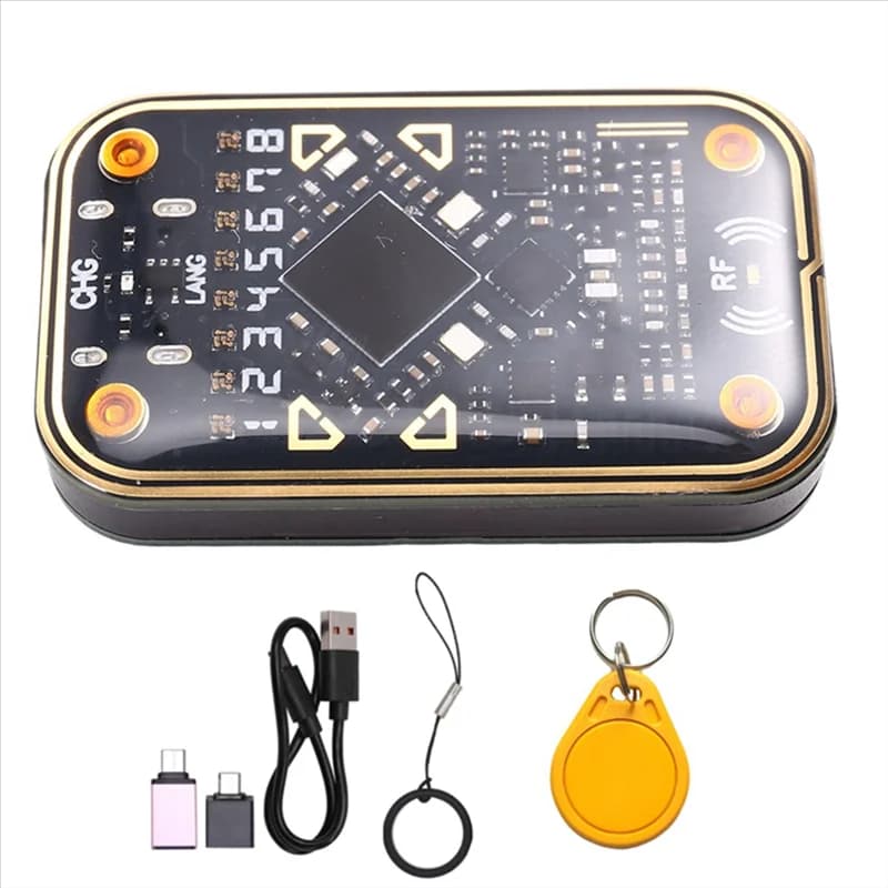 B18B Chameleon V2.0 Lettore di chip intelligente RFID + Portachiavi UID Ripart Emulatore di smart card 125K 13,56M IC ID Decodifica Duplicatore NFC