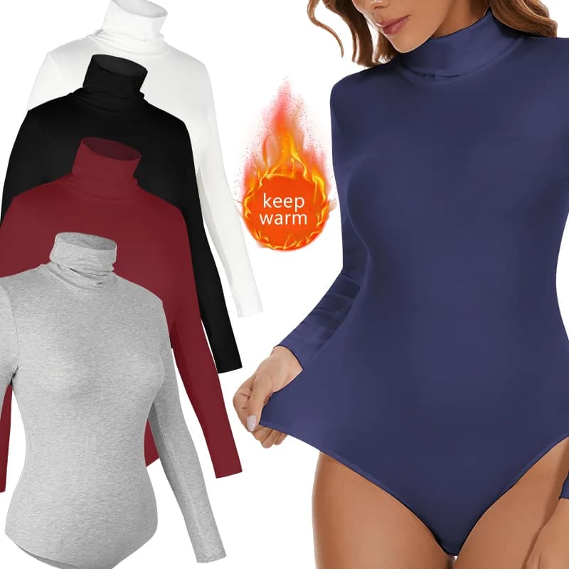Inverno donna collo alto Shapewear a maniche lunghe Body Tummy Control Body Shaper streetwear autunno femminile biancheria intima calda