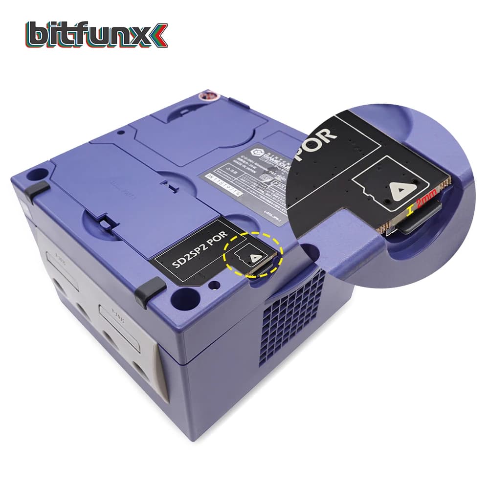Bitfunx V1.3 SD2SP2 Pro Adattatore per scheda SD Carico SDL Lettore di schede Micro SD per Nintendo Gamecube NGC NTSC Porta seriale 2